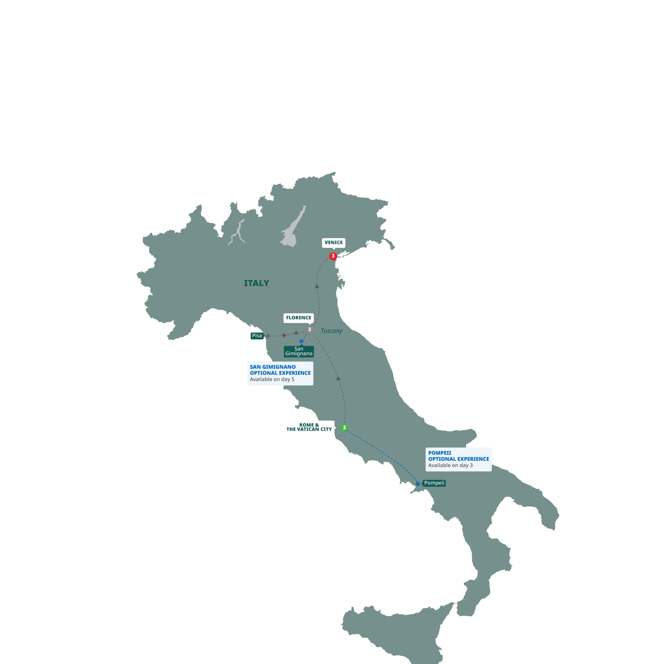 Map Easy Pace Italy Guided Tour E803 27