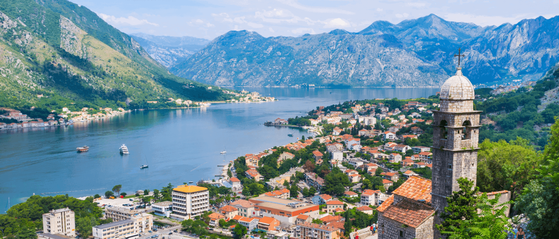 A scenic view of Bay of Kotor in Croatia