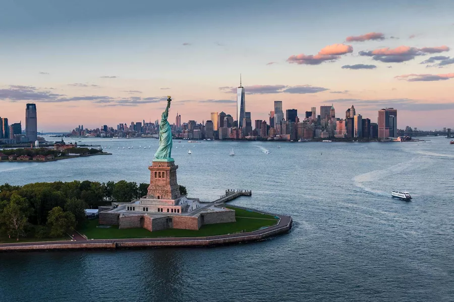 Statue of Liberty and New York City Skyline