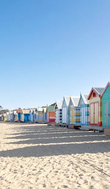 Brighton Beach Bathing Huts In Melbourne, Australia