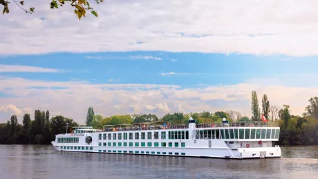 River Cruise Ship Docked Rudesheim 4