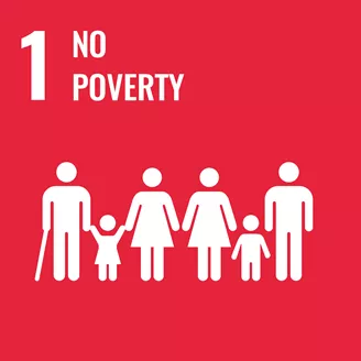 '1 no poverty' against red background