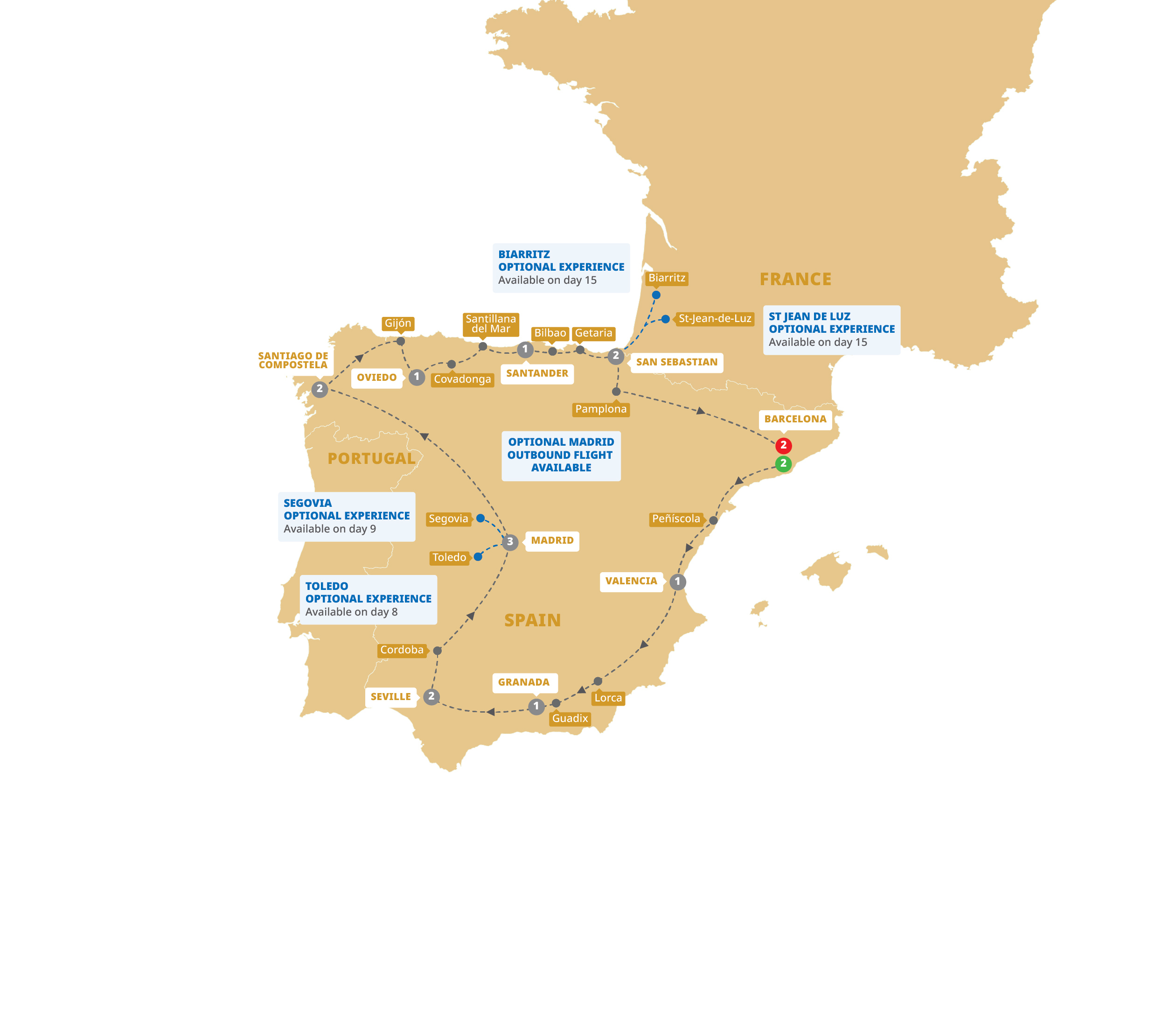 Map Spanish Heritage Guided Tour E396 27 End Barcelona