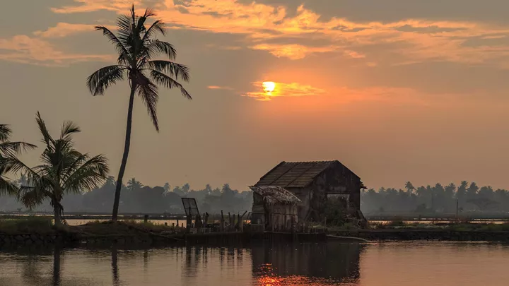 Hut by river in Kochi, Kerala