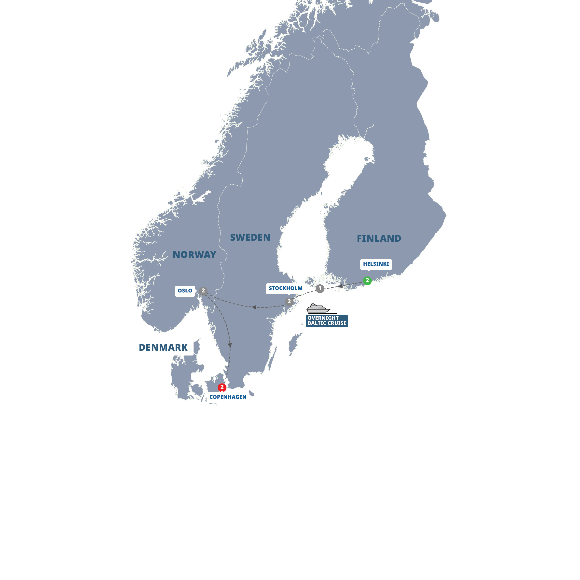 Map Northern Capitals Guided Tour E947 27