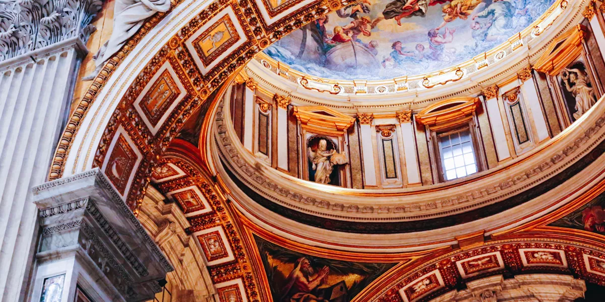 Dome in church in Vatican City