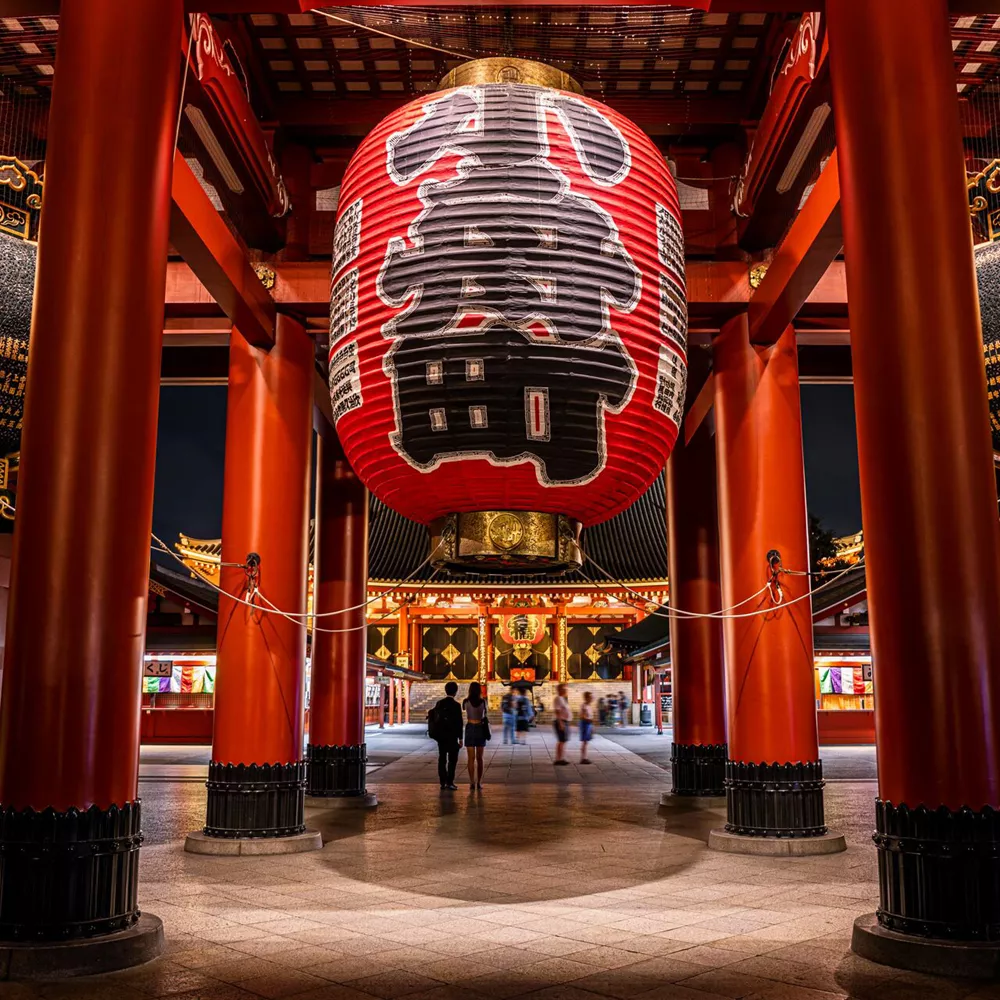 The Big Red Lantern Of Sensoji Asakusa Temple In Tokyo, Japan 