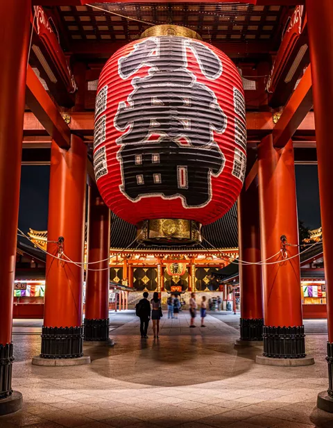 The Big Red Lantern Of Sensoji Asakusa Temple In Tokyo, Japan