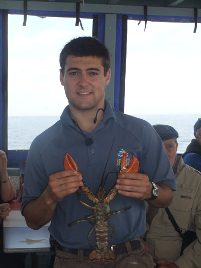 Our host giving us the insiders tip on how to shell a lobster