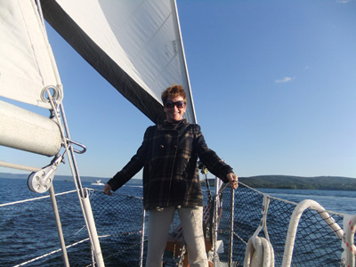 Anne sailing on Bras d'Or Lake