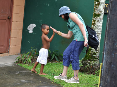 Meeting the locals in Tortuguero