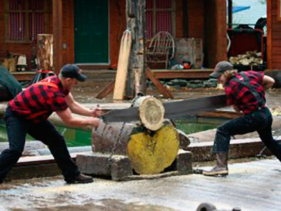 Season logging show and lumberjack competitions at Grouse Mountain