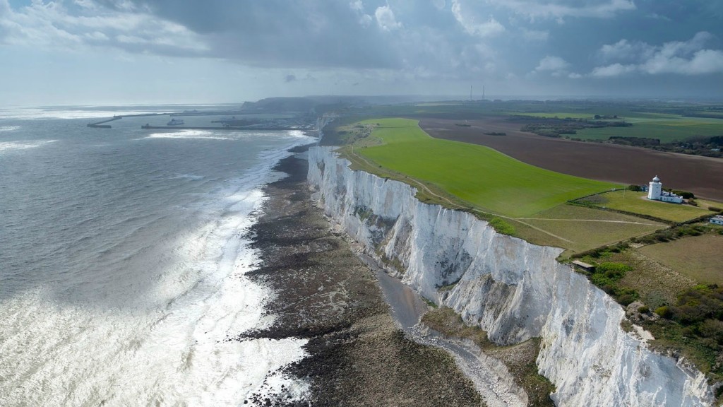The white cliffs of dover, england.