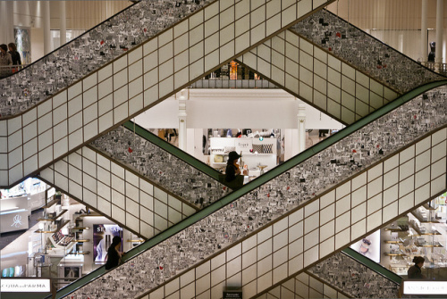 escalator at bon marche
