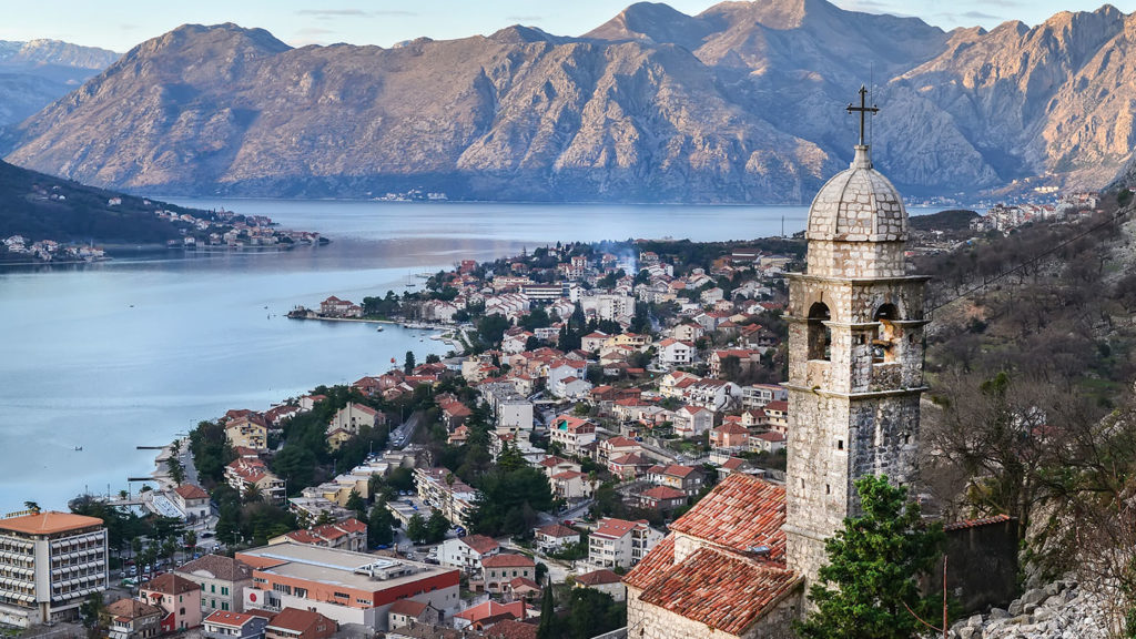 the view over kotor montenegro the old church