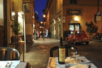 Al fresco dining in Trastevere, Rome