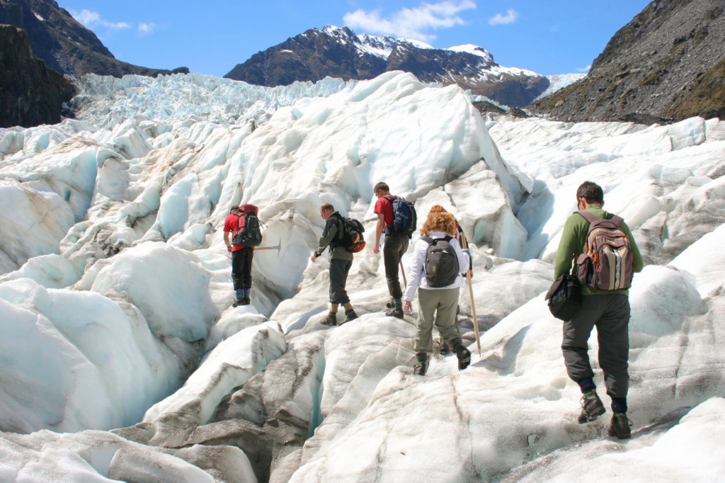 Group climbing the Franz Josef Glacier, New Zealand