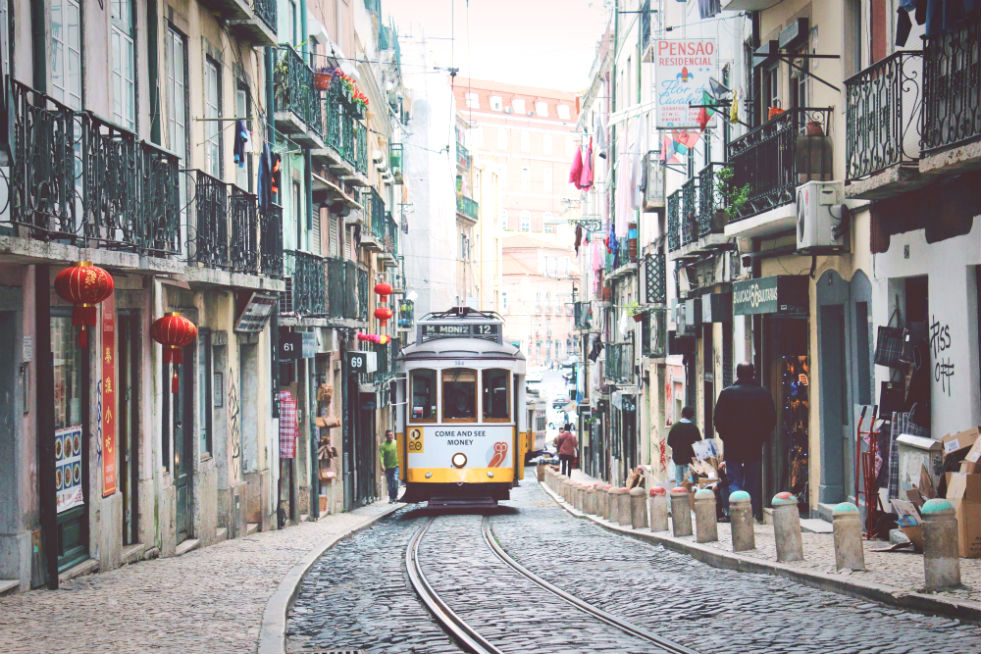 A tram in Lisbon