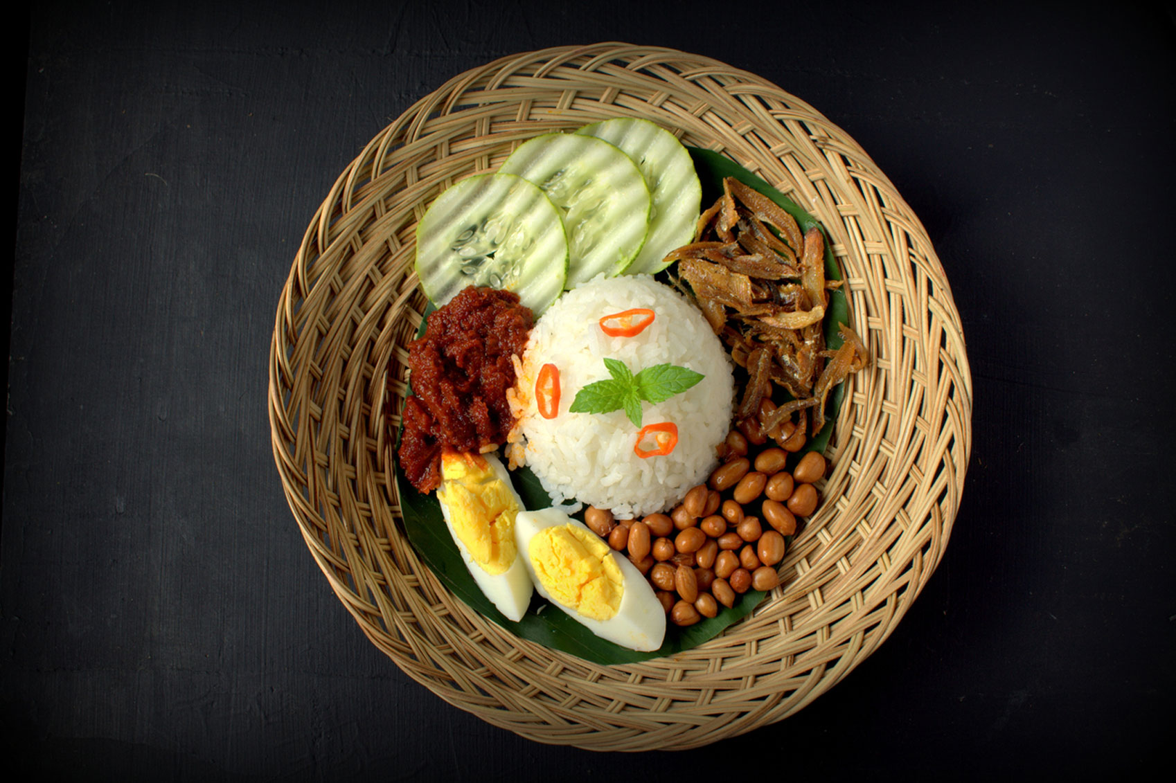 A bowl of Nasi Lemak