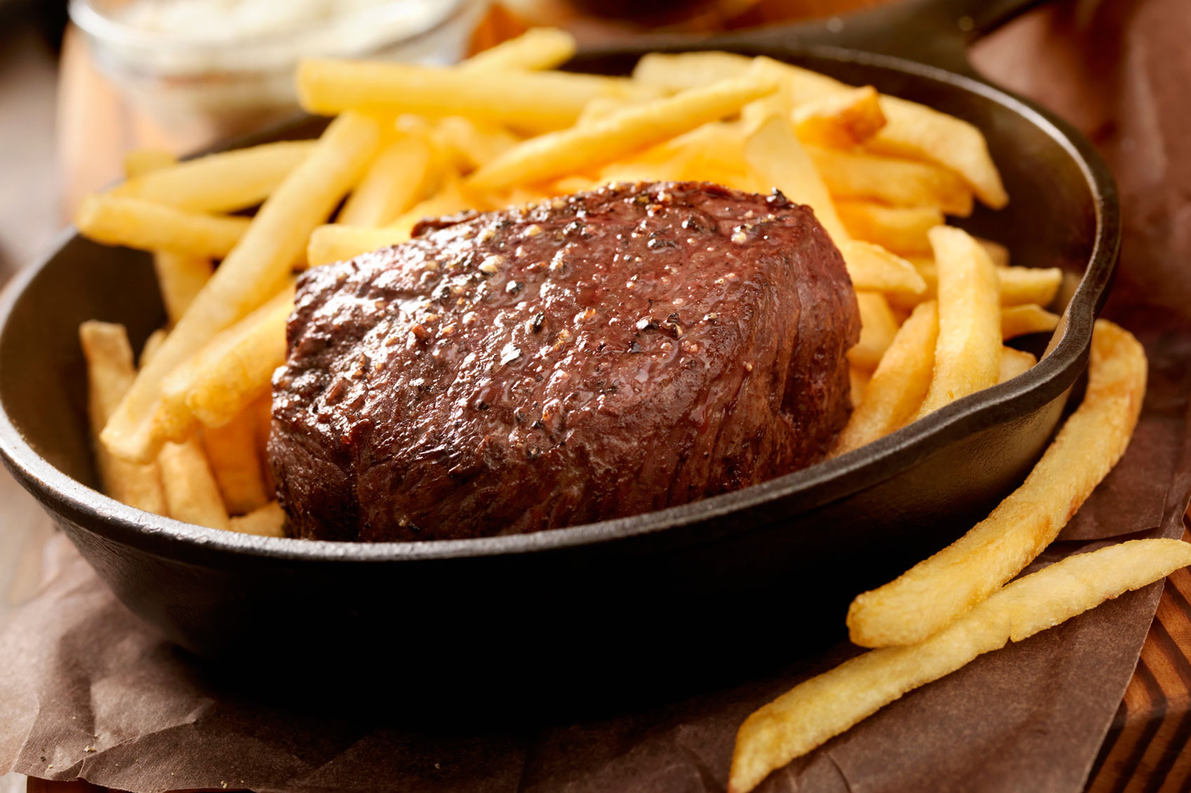 A plate of steak and frites