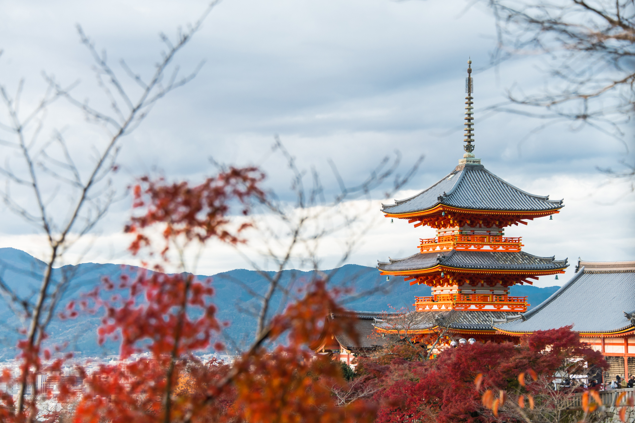 beautiful Japanese landscapes Kiyomizu-dera Pagoda in Kyoto