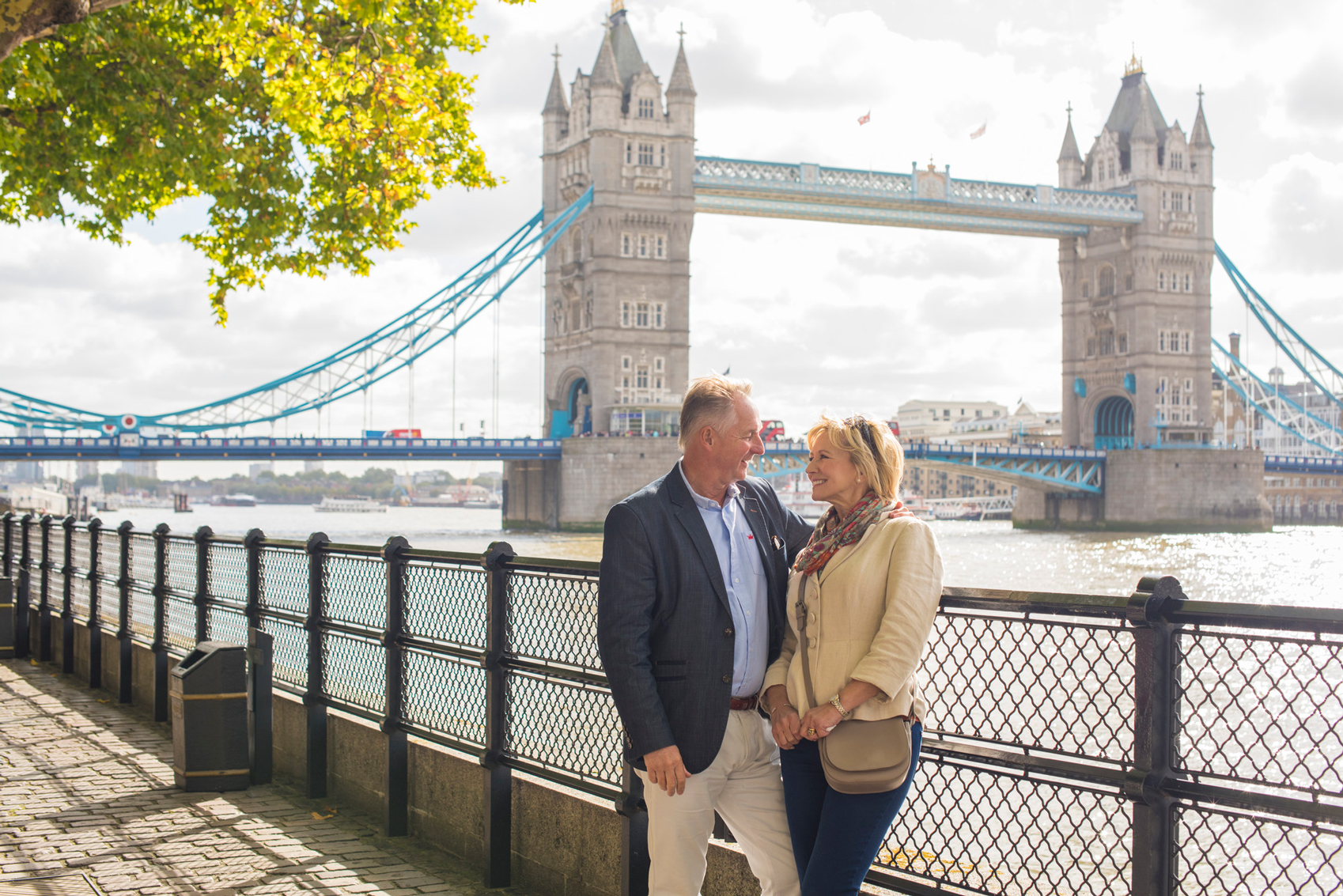 couple outside tower bridge, london