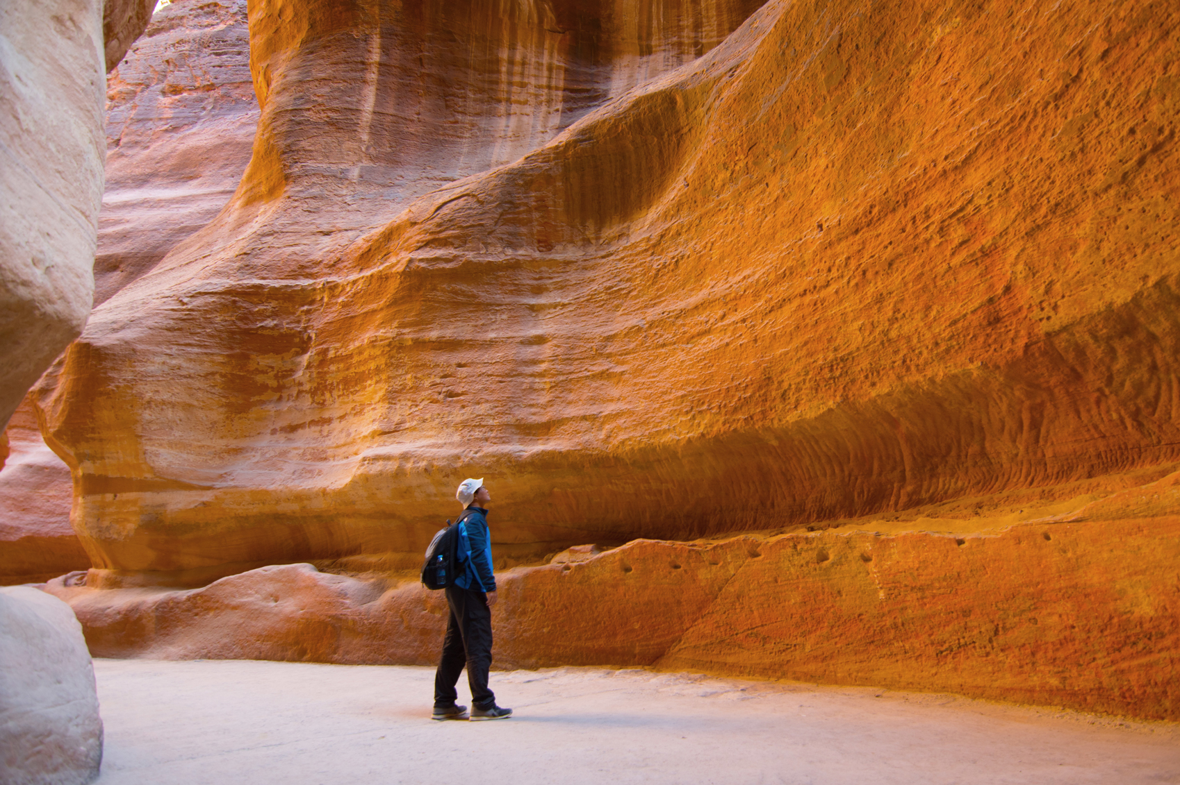 Man standing in rocky canyon