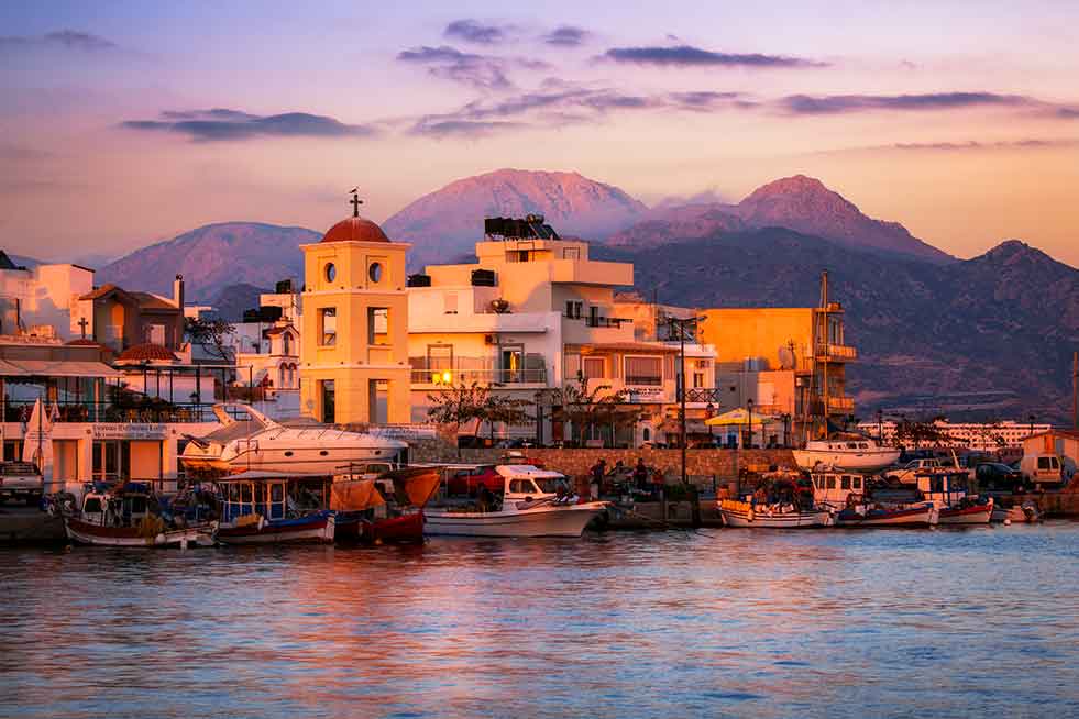 crete sunset greek islands
