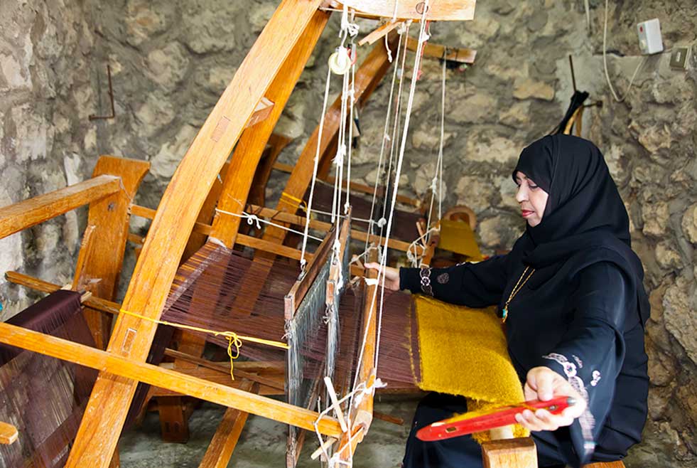 woman weaving in Jordan