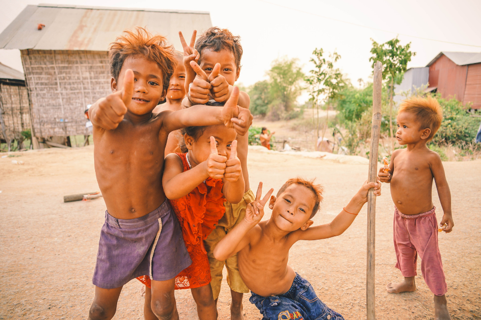 children playing in Cambodia