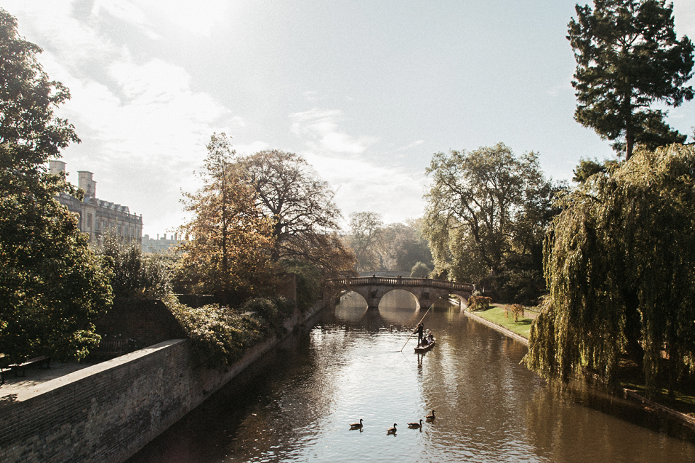 boats punting on river in Cambrige