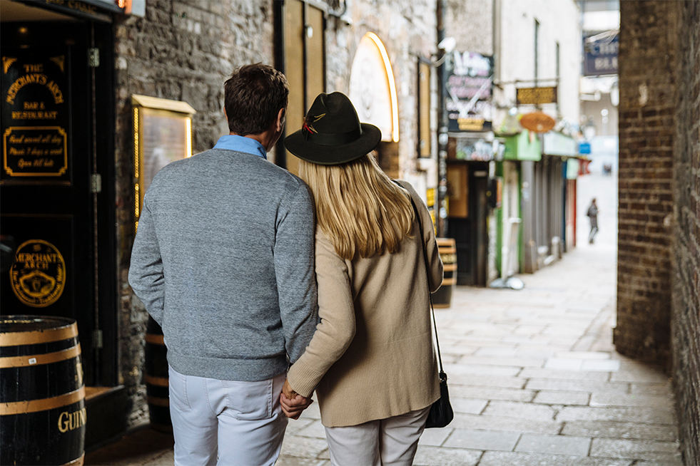 Couple on a street in Dublin