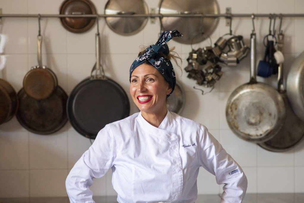 Giada as she prepares to make a delicious authentic meal made from ingredients from her garden