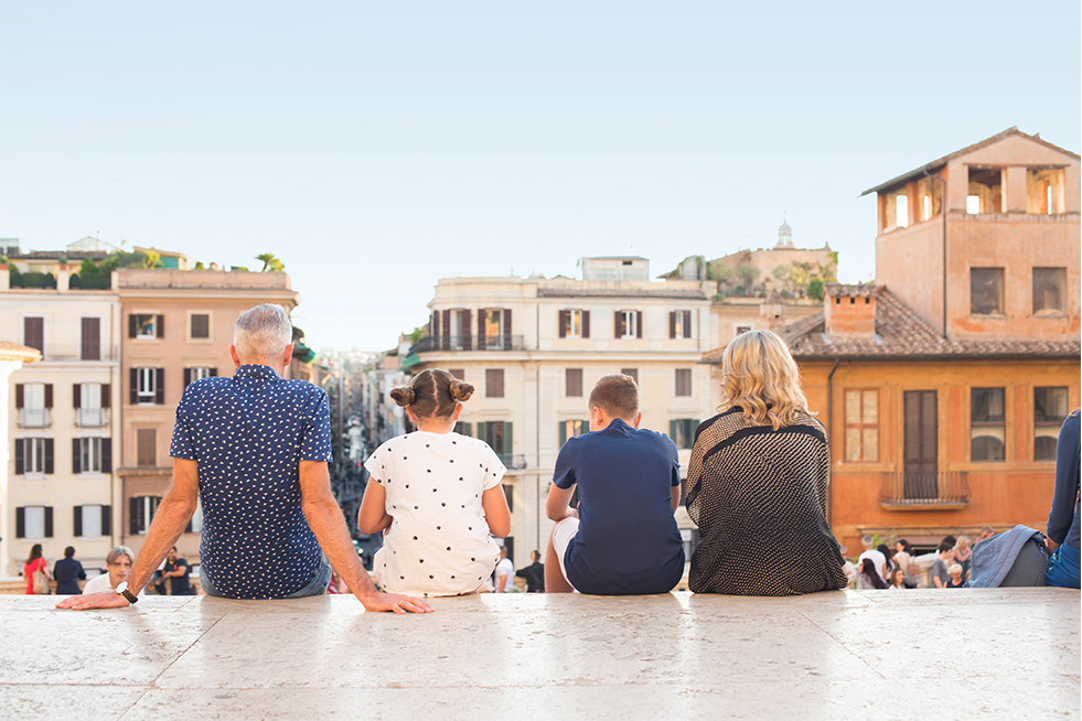 A family travelling Italy with Trafalgar
