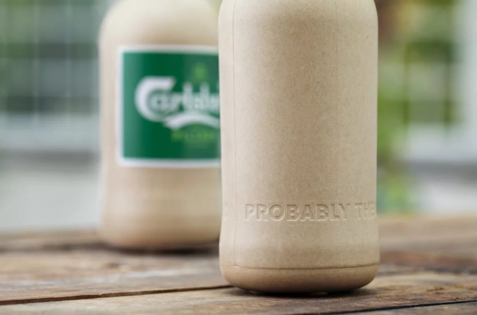 Carlsberg first paper beer bottle