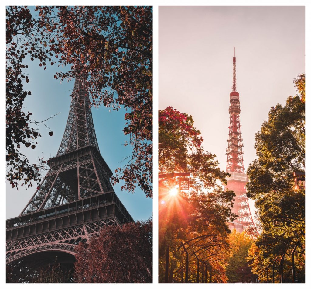 Eiffel Tower and Tokyo Tower