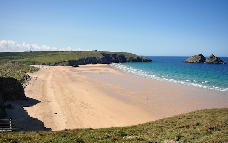 holywell bay, cornwall, uk