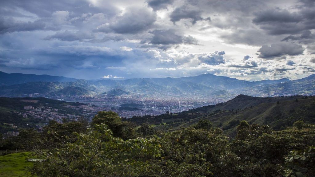 mountains around city Medellin Colombia