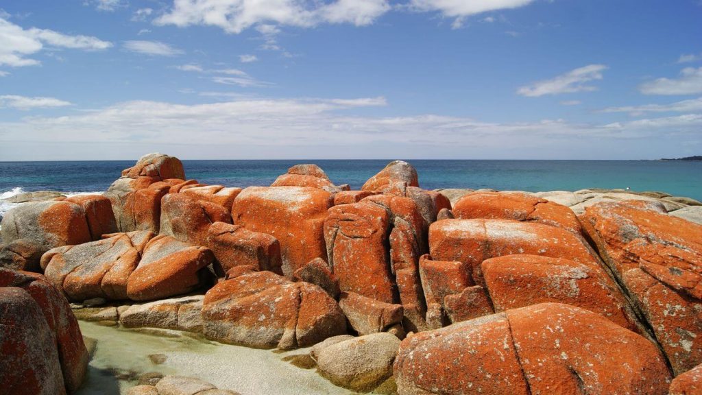 red boulders Bay of Fire Tasmania