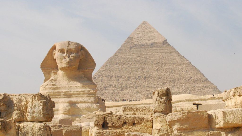 Great Sphinx and Great Pyramids of Giza Egypt