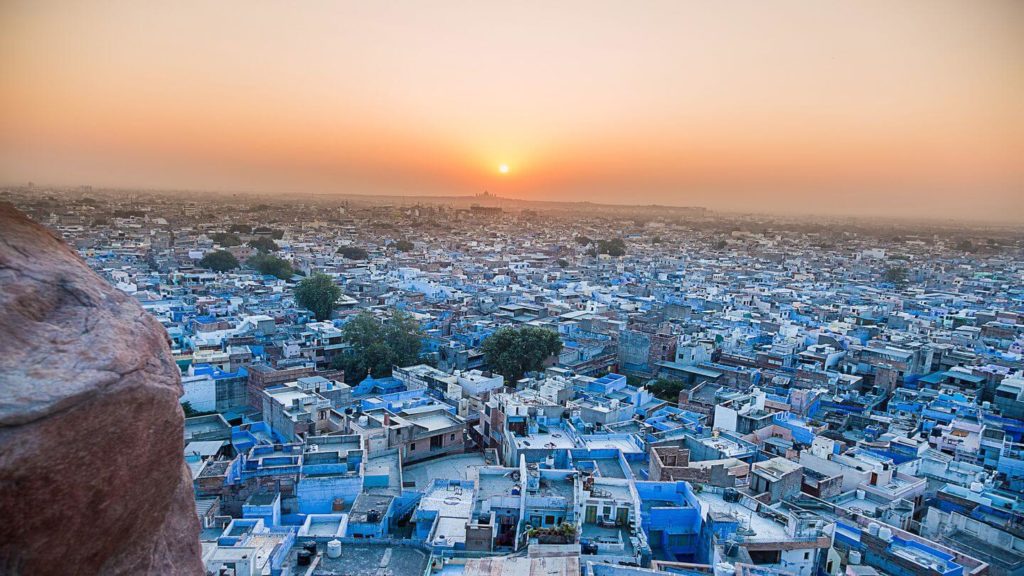 blue buildings jodhpur india