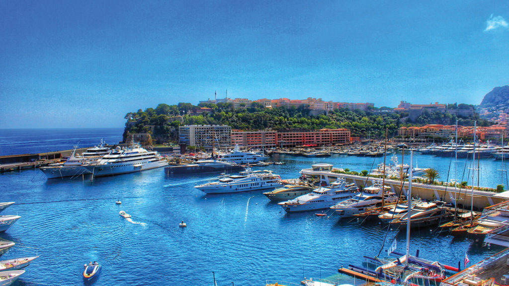 Monaco Marina with yachts - Billionnaires' Playground