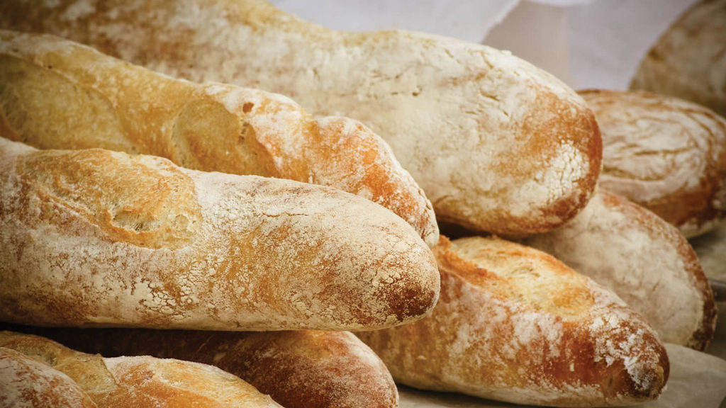 stack of French baguette