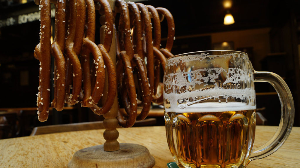 Beer Mug and Prezels