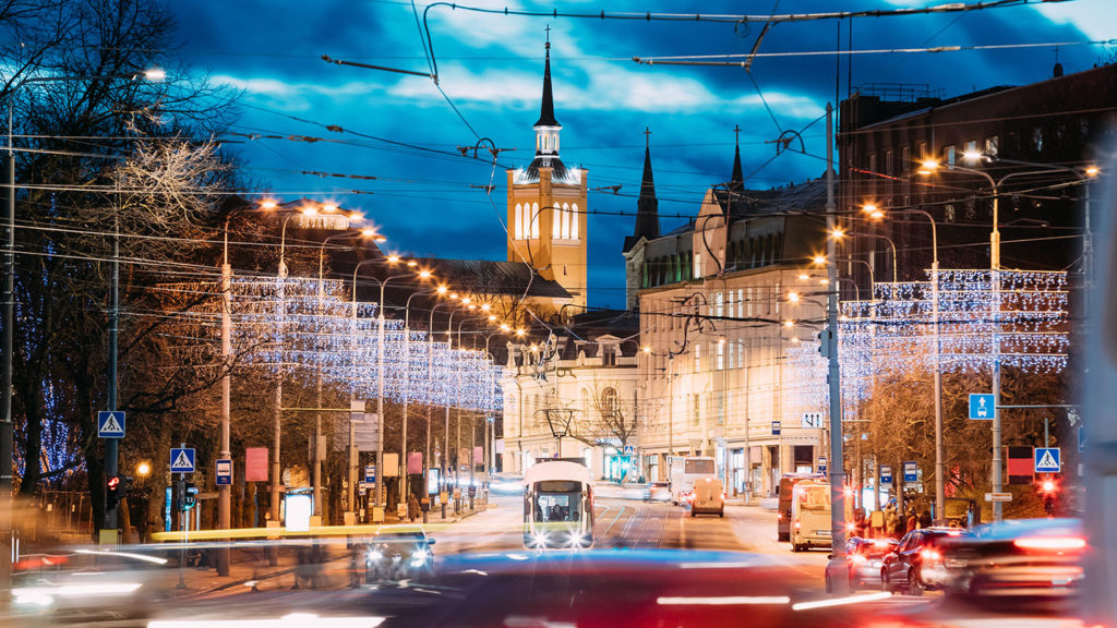 View of St John Church in Tallinn at dusk - interesting facts about Estonia