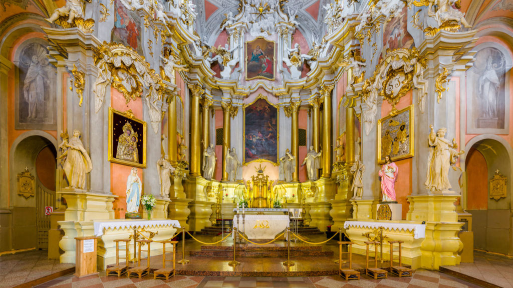 Interior of St Theresa Baroque period architecture