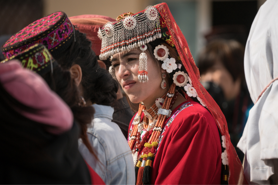 Traditional female Afghan dress