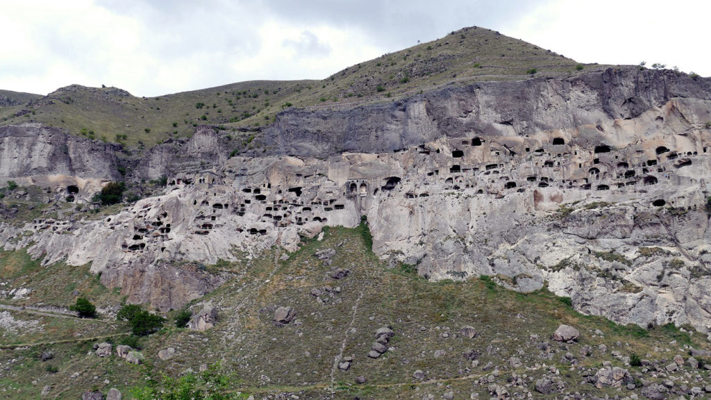 Vardzia - rooms carved in the mountain. Fun and interesting Georgia country facts
