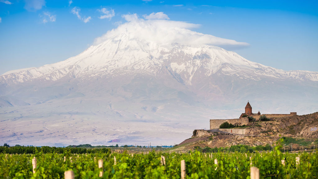 Khor Virap and Mount Ararat in t he background