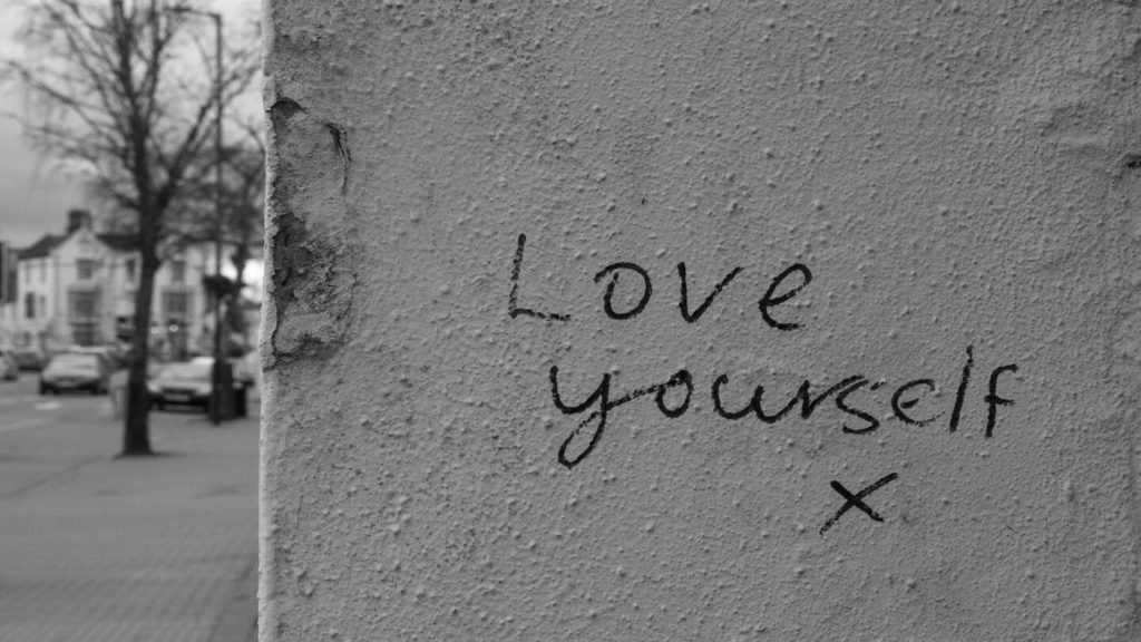 love yourself graffiti kindness phrases